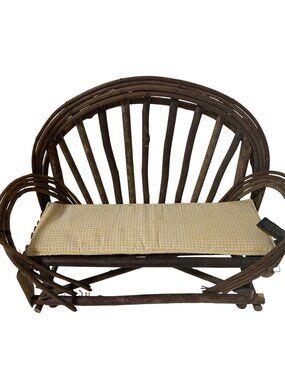 Boyds Claudettes Twig Bench with Cusion 654804 14x11x6 Wood Love seat Bench Yell